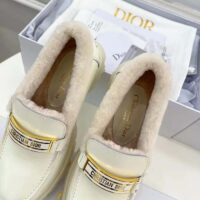 Dior Women Shoes CD Dior Code Loafer White Brushed Calfskin White Shearling (6)