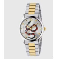 Gucci Unisex GG G-Timeless Watch 38mm Colored Snake Steel Yellow Gold PVD Bracelet (2)