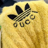 Gucci Women GG Adidas x Gucci Cable Knit Top Yellow Polyamide Trefoil Crewneck Short Sleeves (4)