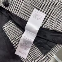 Gucci Women GG Prince Wales Check Jacket Black White Long Sleeves Flap Pockets (3)