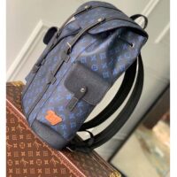 Louis Vuitton LV Unisex Christopher MM Backpack Blue Monogram Coated Canvas (14)