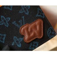 Louis Vuitton LV Unisex Slender Wallet Blue Monogram Coated Canvas Bill Compartment (7)