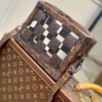 Louis Vuitton LV Unisex Slim Soft Trunk Brown Monogram Chess Coated Canvas PVC (8)