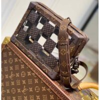 Louis Vuitton LV Unisex Slim Soft Trunk Brown Monogram Chess Coated Canvas PVC (8)