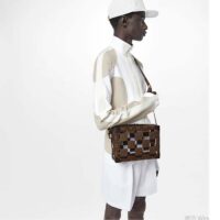 Louis Vuitton LV Unisex Slim Soft Trunk Brown Monogram Chess Coated Canvas PVC (8)