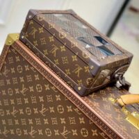 Louis Vuitton LV Unisex Slim Soft Trunk Brown Monogram Chess Coated Canvas PVC (8)