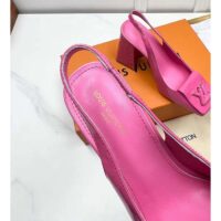 Louis Vuitton LV Women Shake Slingback Pump Pink Patent Calf Leather Lambskin 9.5 Cm Heel (5)