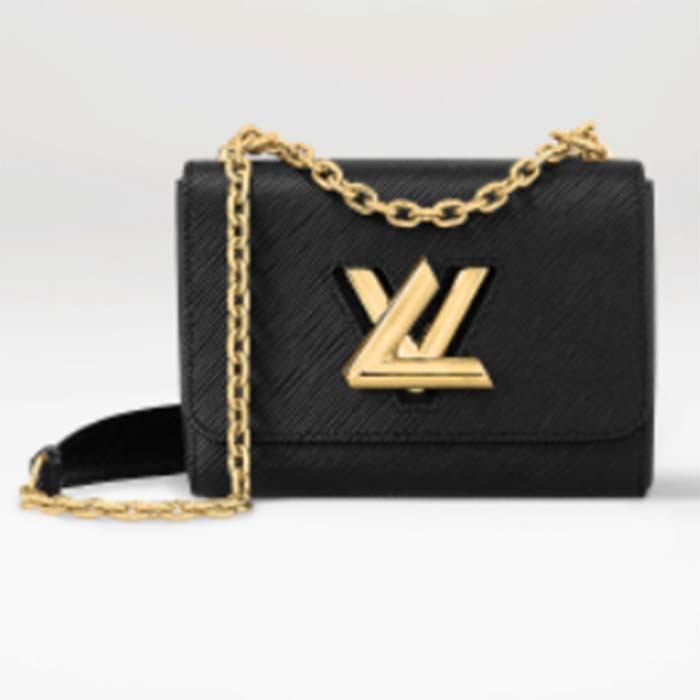 Louis Vuitton LV Women Twist PM Chain Bag Black Epi Grained Cowhide Leather