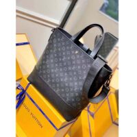 Louis Vuitton Unisex Saumur Tote Monogram Eclipse Coated Canvas Black Cowhide Leather (5)