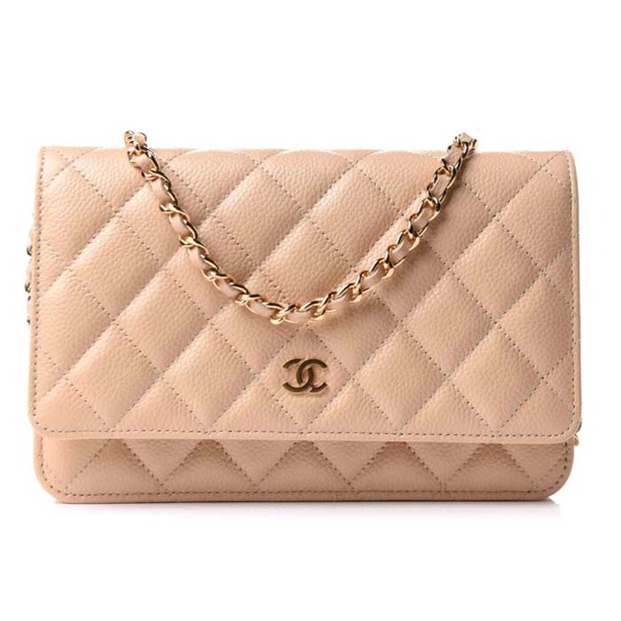 Chanel Women CC Flap Bag Sandy Beige Grained Calfskin Leather Gold-Tone Metal