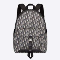 Dior Unisex CD Dior Explorer Backpack Beige Black Dior Oblique Jacquard (5)