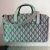 Dior Unisex CD Hit The Road Pet Carrier Bag Gray Diamond Canvas Smooth Calfskin (3)