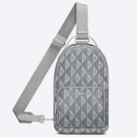 Dior Unisex CD Mini Rider Sling Bag Dior Gray CD Diamond Canvas (2)