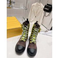 Fendi Women FF Domino Biker Boots Acid Green Nylon Polyamide Polyester 5 Cm Heel (7)