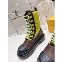 Fendi Women FF Domino Biker Boots Acid Green Nylon Polyamide Polyester 5 Cm Heel (7)