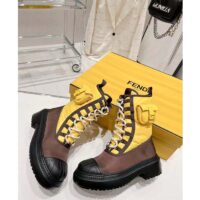 Fendi Women FF Domino Biker Boots Yellow Nylon Polyamide Polyester (5)