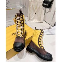 Fendi Women FF Domino Biker Boots Yellow Nylon Polyamide Polyester (5)