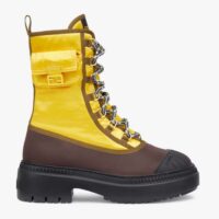 Fendi Women FF Domino Biker Boots Yellow Nylon Polyamide Polyester (5)