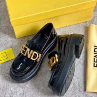 Fendi Women FF Fendigraphy Black Leather loafers 5 Cm Heel (11)