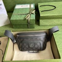 Gucci GG Unisex Ophidia Belt Bag Grey Black GG Supreme Canvas Double G (1)