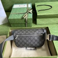 Gucci GG Unisex Ophidia Belt Bag Grey Black GG Supreme Canvas Double G (1)