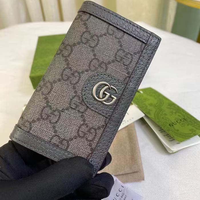 Gucci Unisex GG Ophidia Card Case Grey Black Supreme Canvas Double G (3)