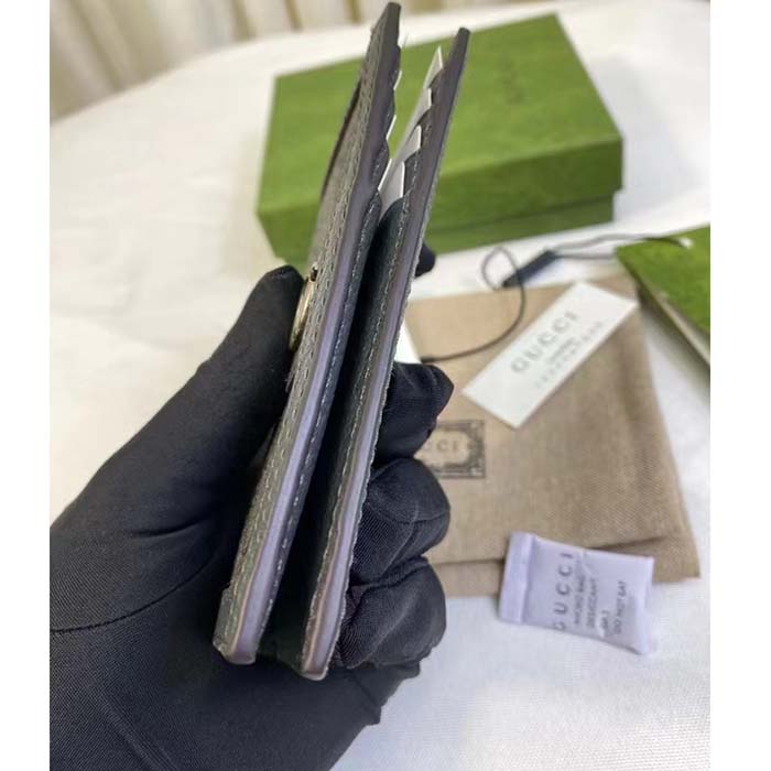 Gucci Unisex GG Ophidia Card Case Grey Black Supreme Canvas Double G (7)