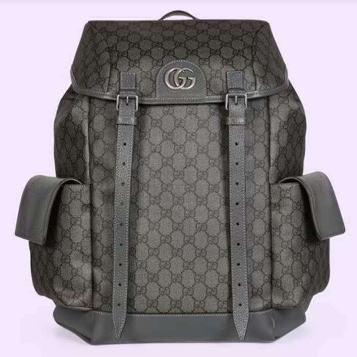 Gucci Unisex Ophidia GG Medium Backpack Grey Black GG Supreme Canvas