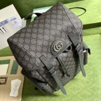 Gucci Unisex Ophidia GG Medium Backpack Grey Black GG Supreme Canvas (2)