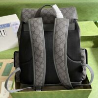 Gucci Unisex Ophidia GG Medium Backpack Grey Black GG Supreme Canvas (2)