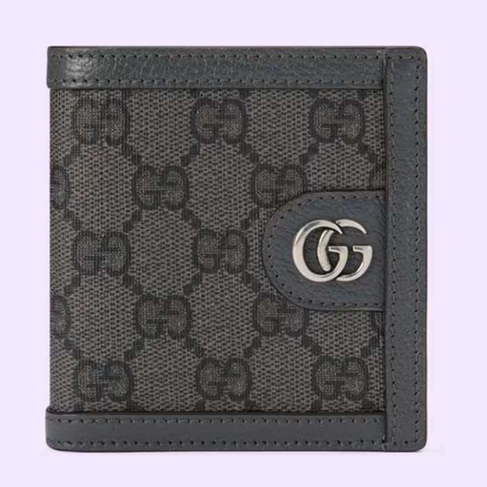 Gucci Unisex Ophidia GG Wallet Grey Black Supreme Canvas Double G