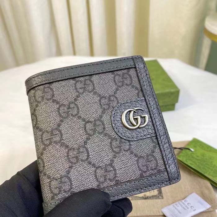 Gucci Unisex Ophidia GG Wallet Grey Black Supreme Canvas Double G (5)