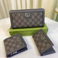 Gucci Unisex Ophidia GG Wallet Grey Black Supreme Canvas Double G (4)