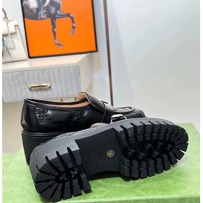 Gucci Women GG Matelassé Loafer Black Leather Low 2.5 Cm Heel (2)