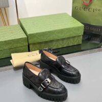 Gucci Women GG Matelassé Loafer Black Leather Low 2.5 Cm Heel (3)