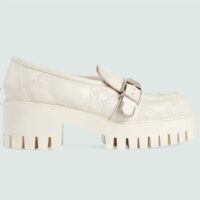 Gucci Women GG Matelassé Loafer Off White Leather Low 2.5 Cm Heel (5)