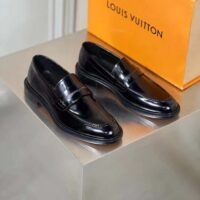 Louis Vuitton LV Men Vendome Flex Loafer Black Waxed Calf Leather Monogram Canvas (10)