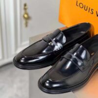 Louis Vuitton LV Men Vendome Flex Loafer Black Waxed Calf Leather Monogram Canvas (10)