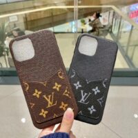 Louis Vuitton LV Unisex IPhone 14 Pro Max Pallas Bumper Monogram Canvas Black Calf (1)