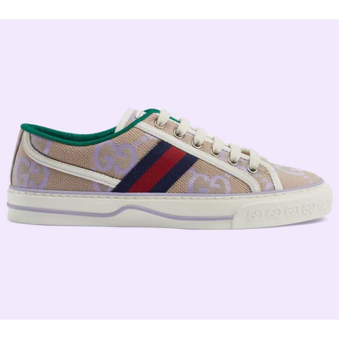 Louis Vuitton LV Unisex Tennis 1977 Jumbo GG Sneaker Beige Lilac Jumbo GG Canvas