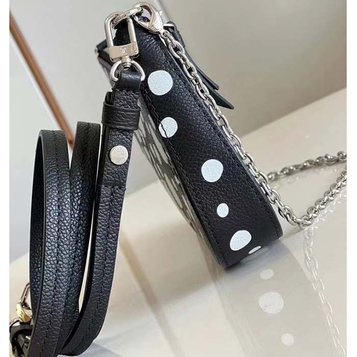 Louis Vuitton LV Women Easy Pouch On Strap Black White Embossed Grained Monogram Cowhide (11)