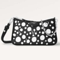 Louis Vuitton LV Women Easy Pouch On Strap Black White Embossed Grained Monogram Cowhide (7)