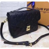 Louis Vuitton LV Women Pochette Métis Bag Black Monogram Grained Cowhide Leather (4)