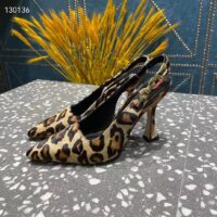 Louis Vuitton LV Women Sparkle Slingback Camel Brown Printed Satin Leather 9.5 Cm Heel (4)