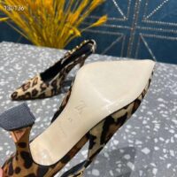 Louis Vuitton LV Women Sparkle Slingback Camel Brown Printed Satin Leather 9.5 Cm Heel (4)