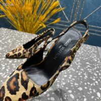 Louis Vuitton LV Women Sparkle Slingback Camel Brown Printed Satin Leather 9.5 Cm Heel (4)