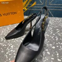 Louis Vuitton LV Women Sparkle Slingback Pump Black Calf Leather 9.5 Cm Heel (5)