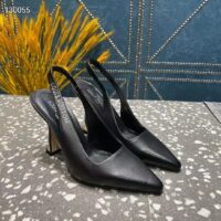 Louis Vuitton LV Women Sparkle Slingback Pump Black Calf Leather Elasticized 9.5 Cm Heel (10)