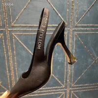 Louis Vuitton LV Women Sparkle Slingback Pump Black Calf Leather Elasticized 9.5 Cm Heel (10)