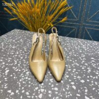 Louis Vuitton LV Women Sparkle Slingback Pump Gold Metallic Calf Leather 9.5 Cm Heel (4)